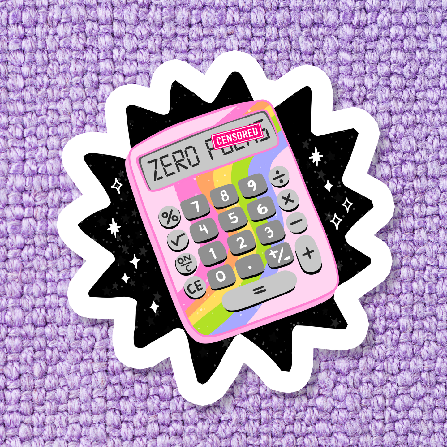 Zero Fucks Calculator Sticker