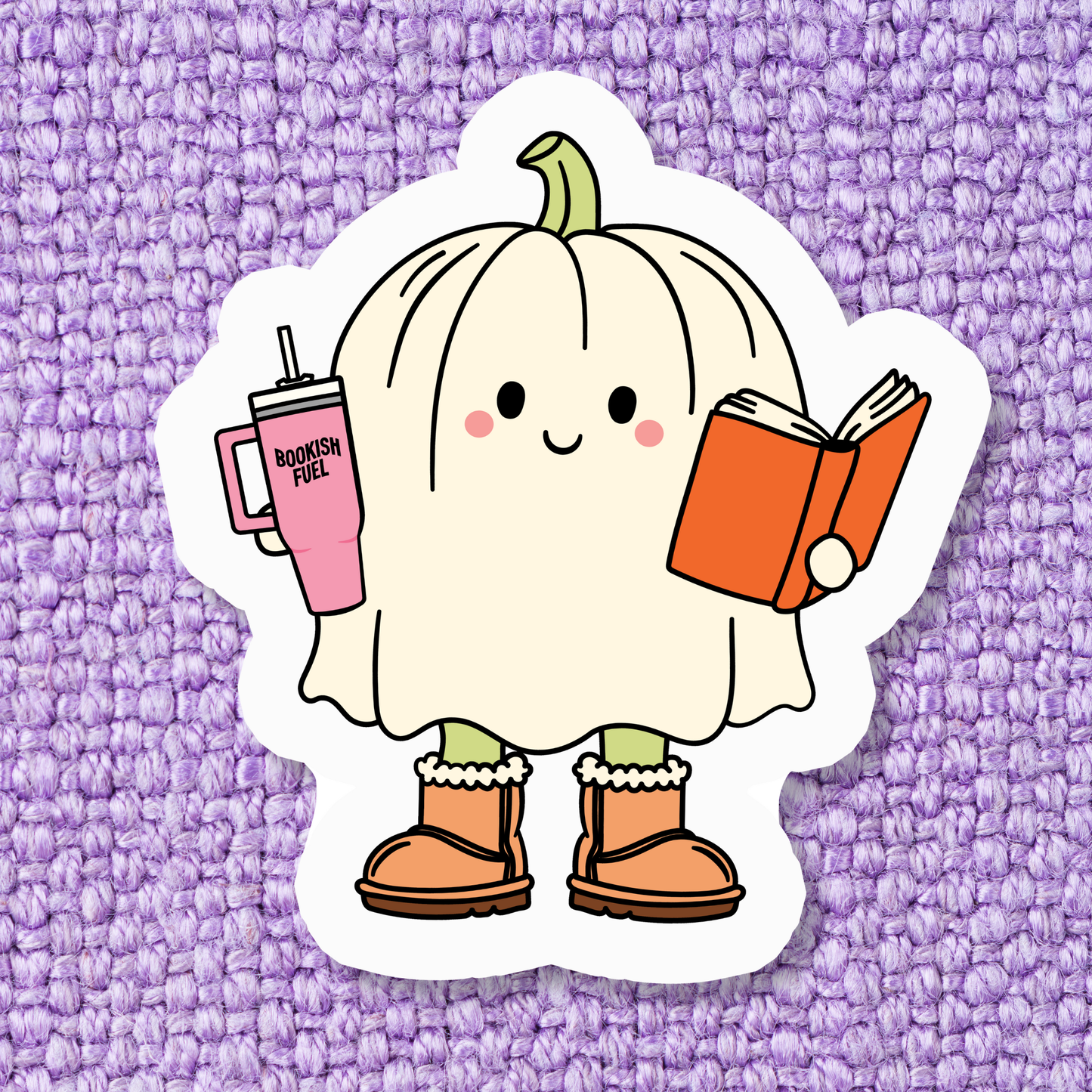 Pumpkin Ghostie Bookish Fuel Sticker
