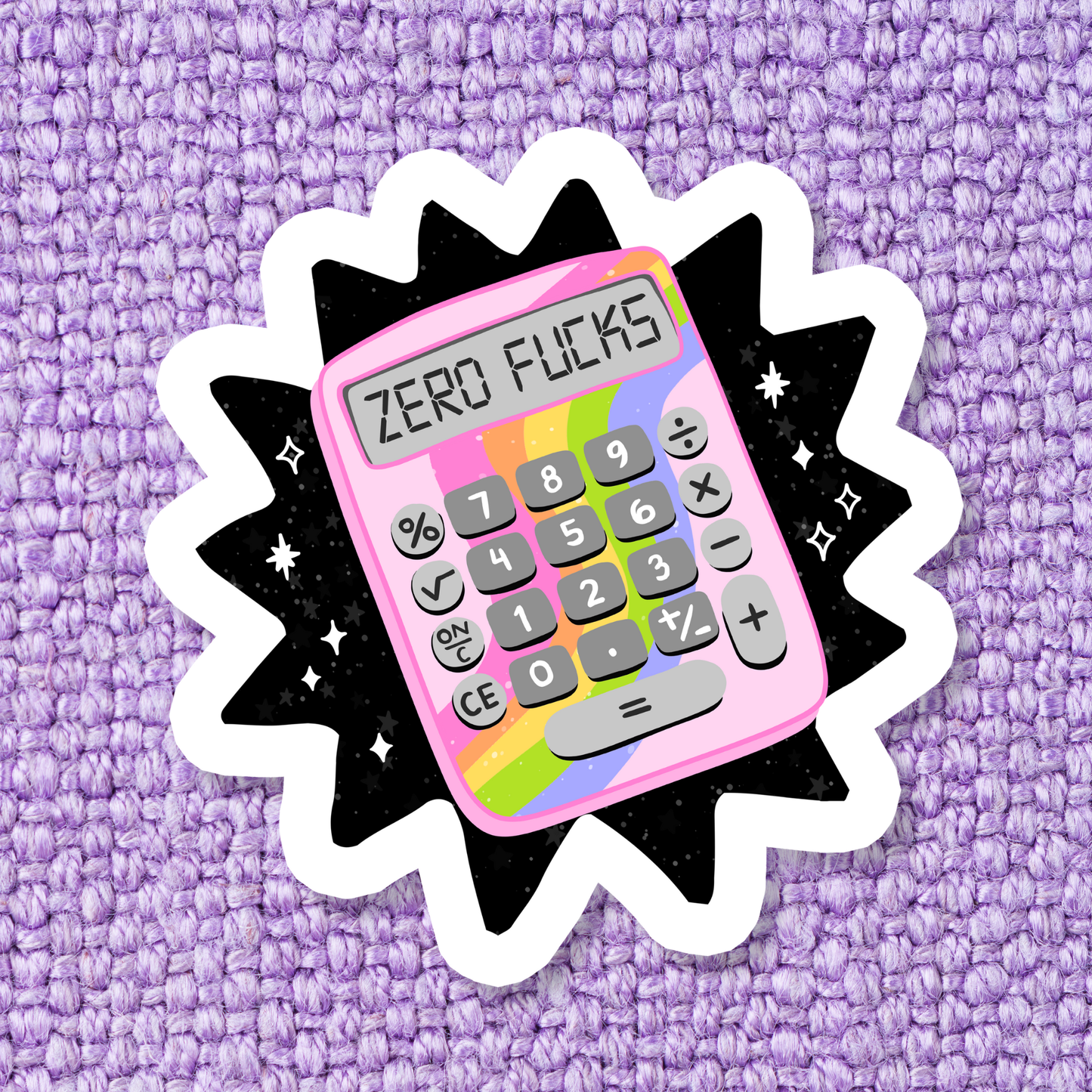 Zero Fucks Calculator Sticker