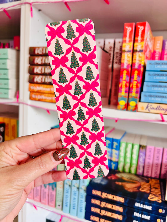 Pink Bows & Christmas Trees Bookmark by ✨Lady Lair✨