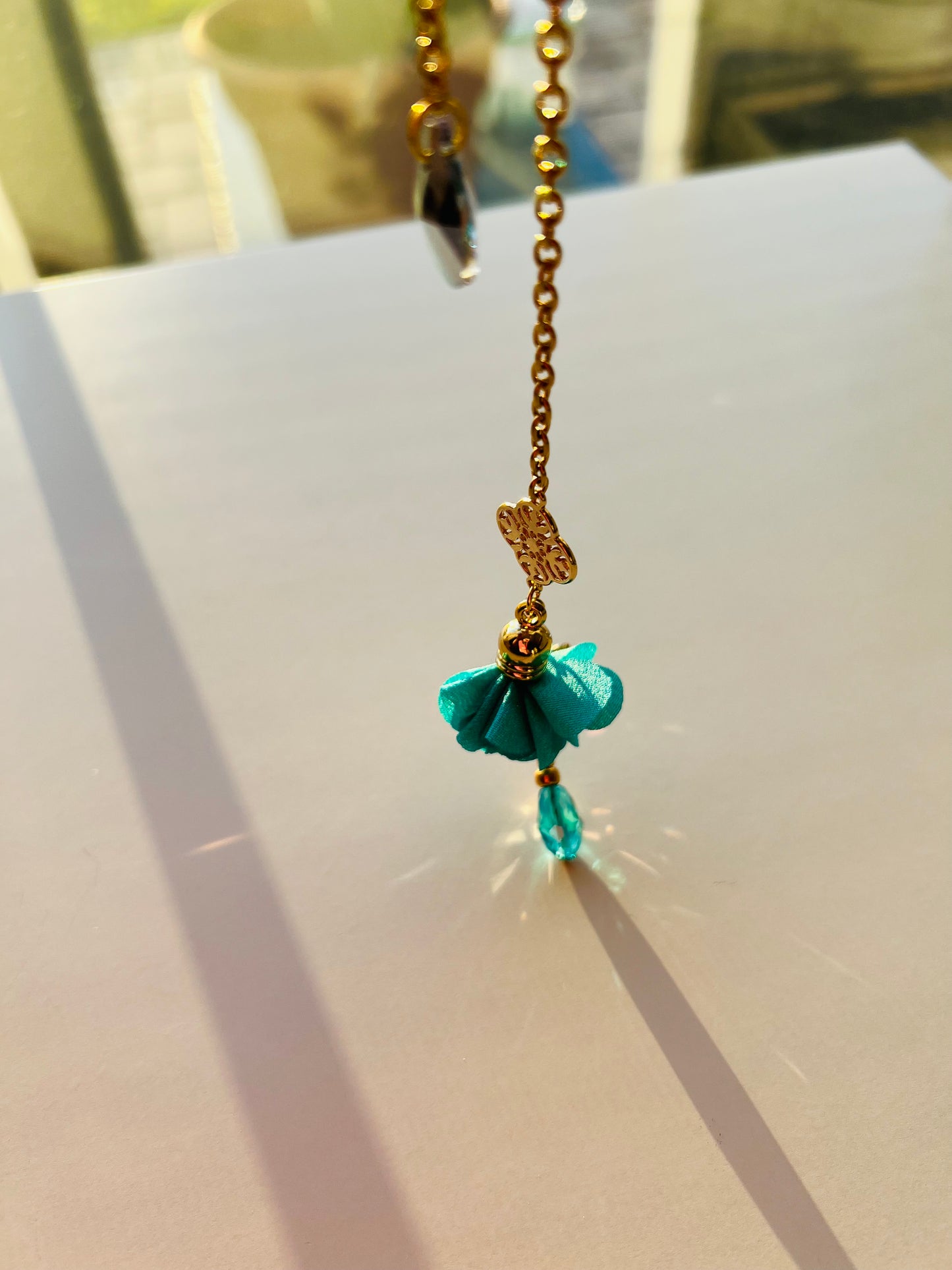 Aqua Bee Jeweled Bookmark