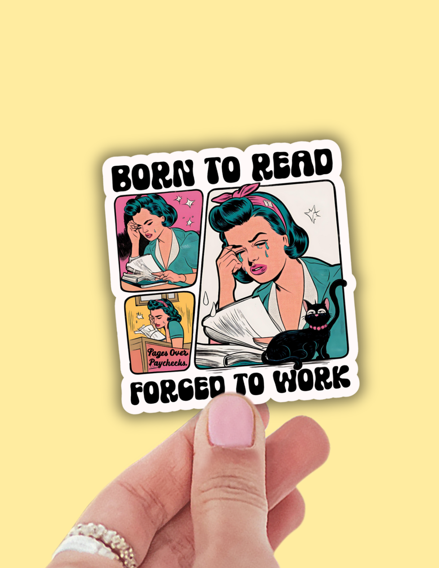 Born to read funny bookish vinyl sticker,funny stickers