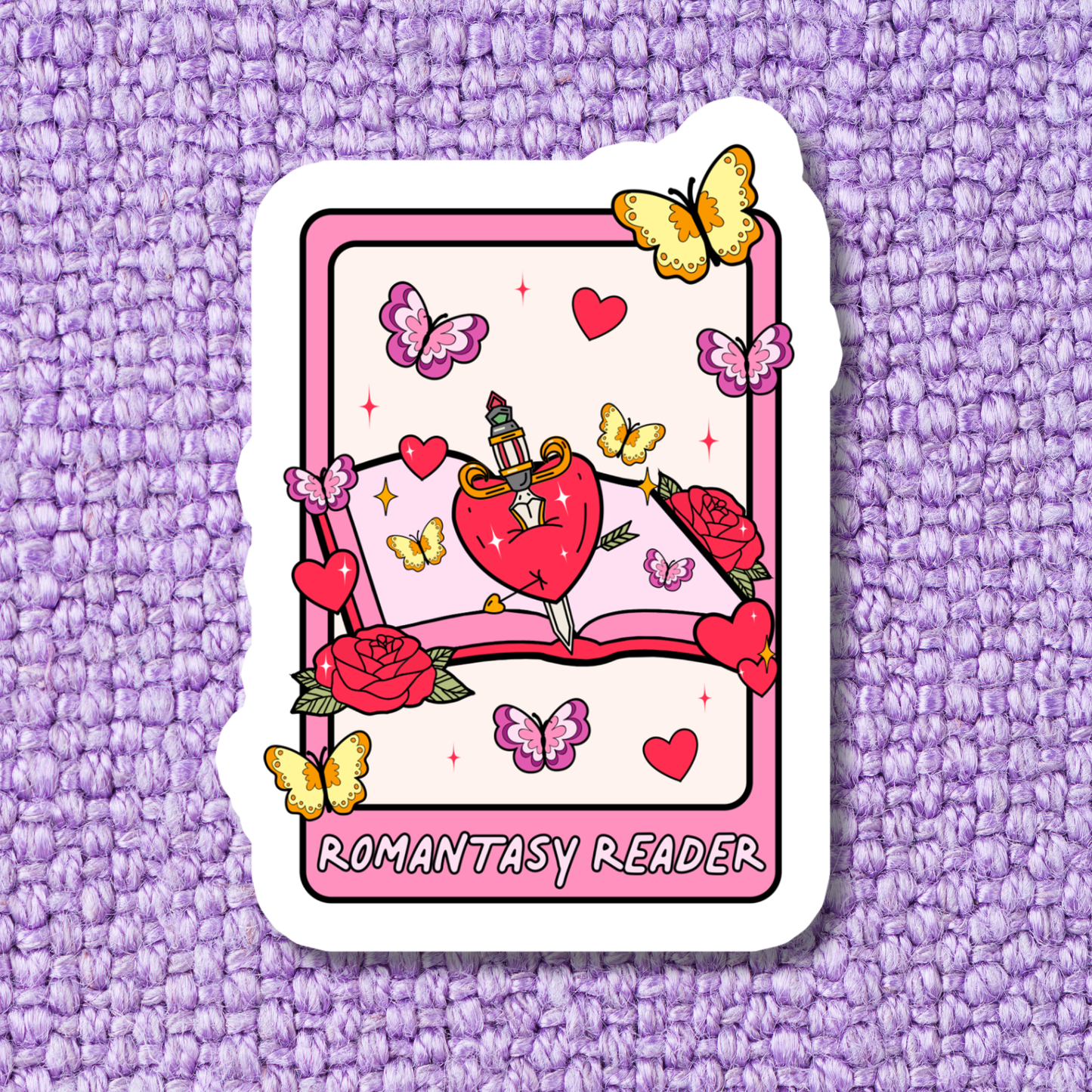 Romantasy Reader Tarot Card Sticker