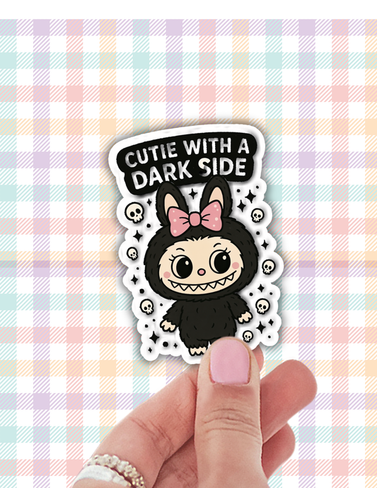 Cutie with a dark side monster vinyl sticker