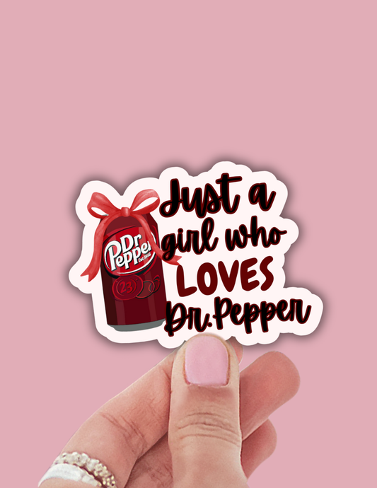 Dr pepper girly vinyl sticker, cute vinyl stickers