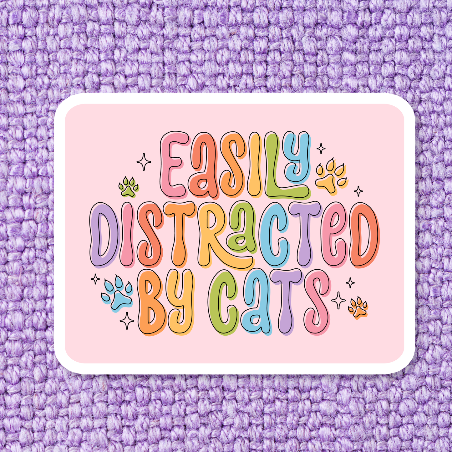 Easily Distracted By Cats Sticker