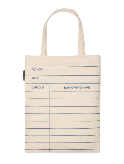 Library Card Tote Bag (Natural)