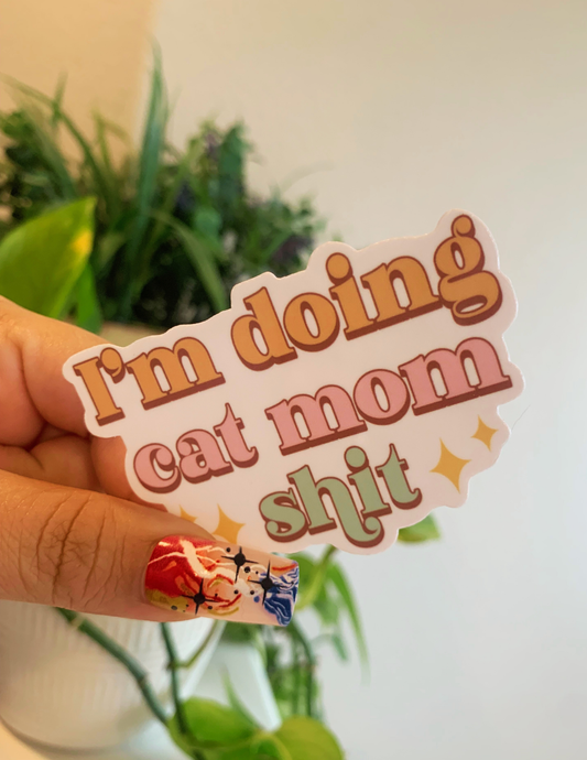 Cat mom sticker, cat lover,cat momma, laptop vinyl sticker