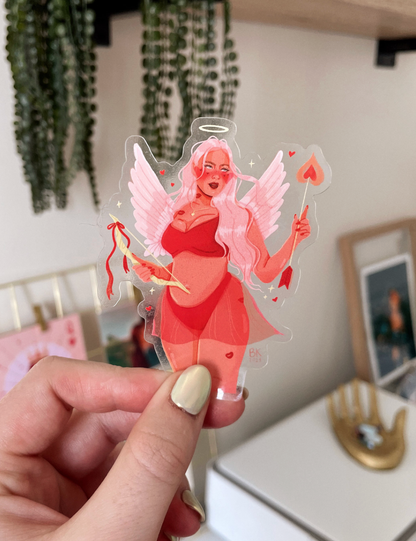 Brittany Keller, Curvy Cupid Clear Back Sticker