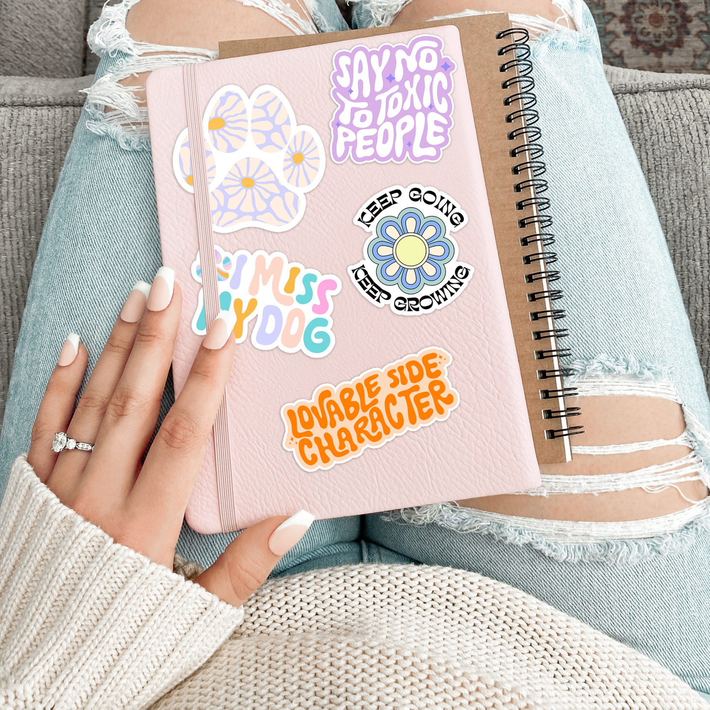 Planner Tarot Book Bookish Waterproof Vinyl Sticker RB4: Standard: Loose Stickers / Clear