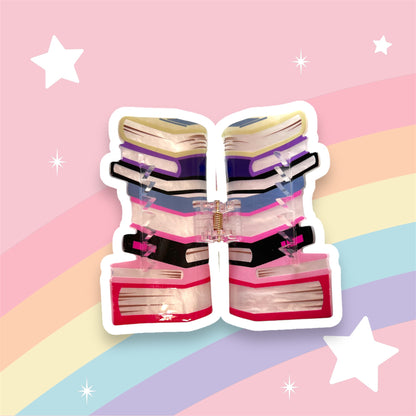 Bookish Hair Claw Clip (Pink/Black)