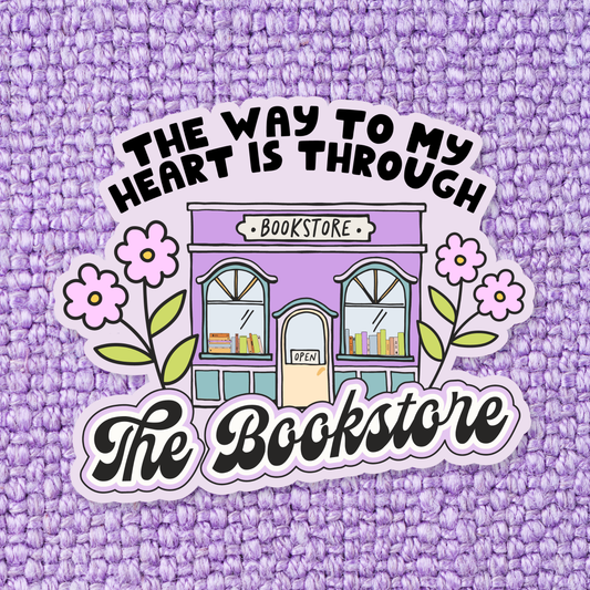 The way to my heart is through the bookstore / sticker