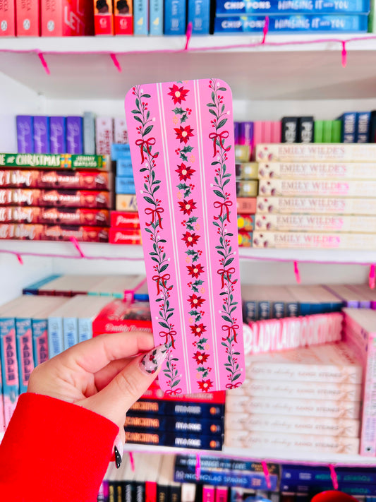 Pink Poinsettias - Bookmark