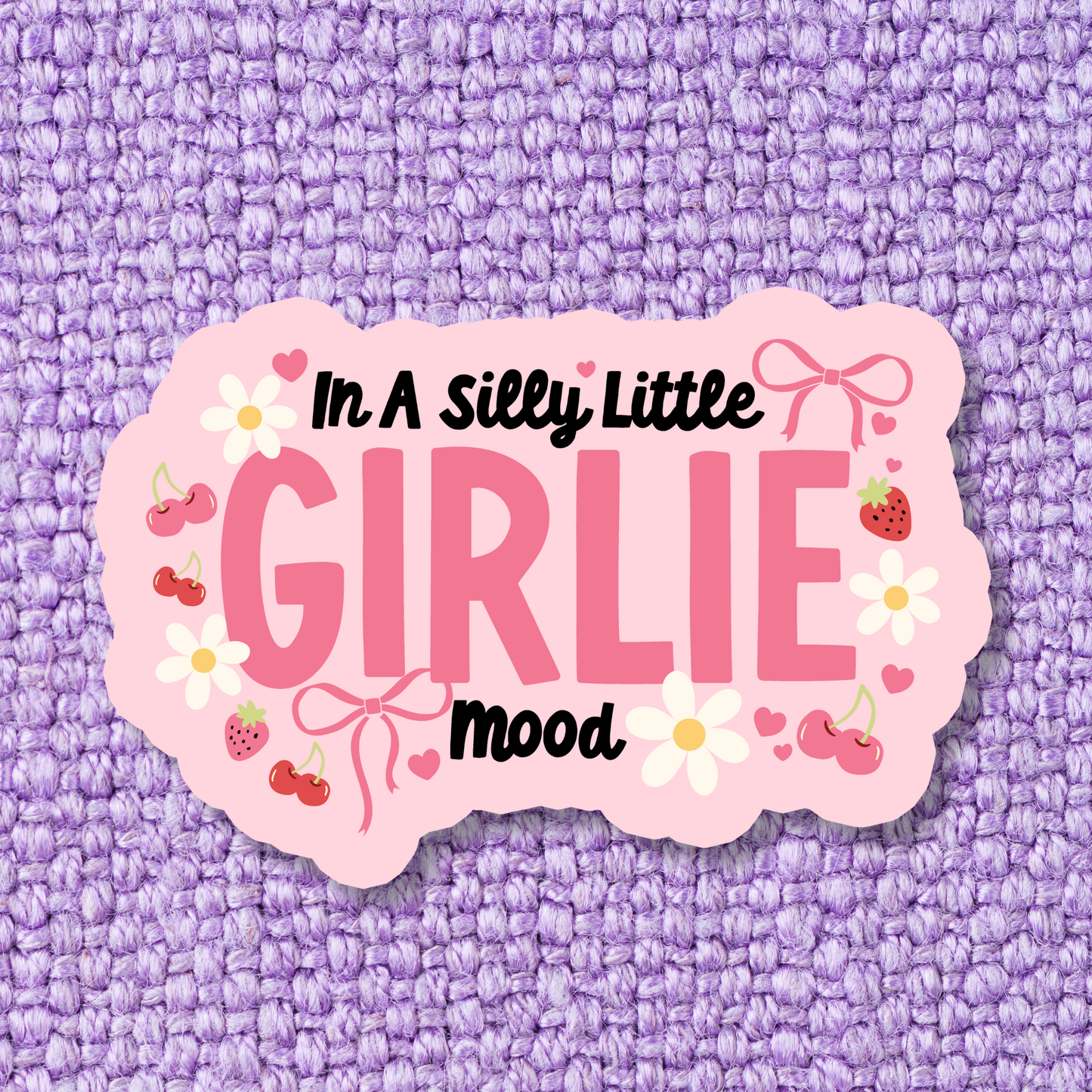 Girly Coquette Bow Girlie Waterproof Vinyl Sticker: Standard: Loose Stickers / Clear