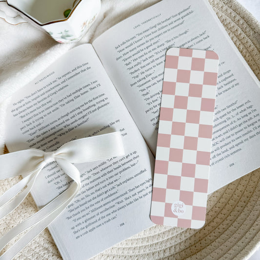 Beige Checkered Bookmark