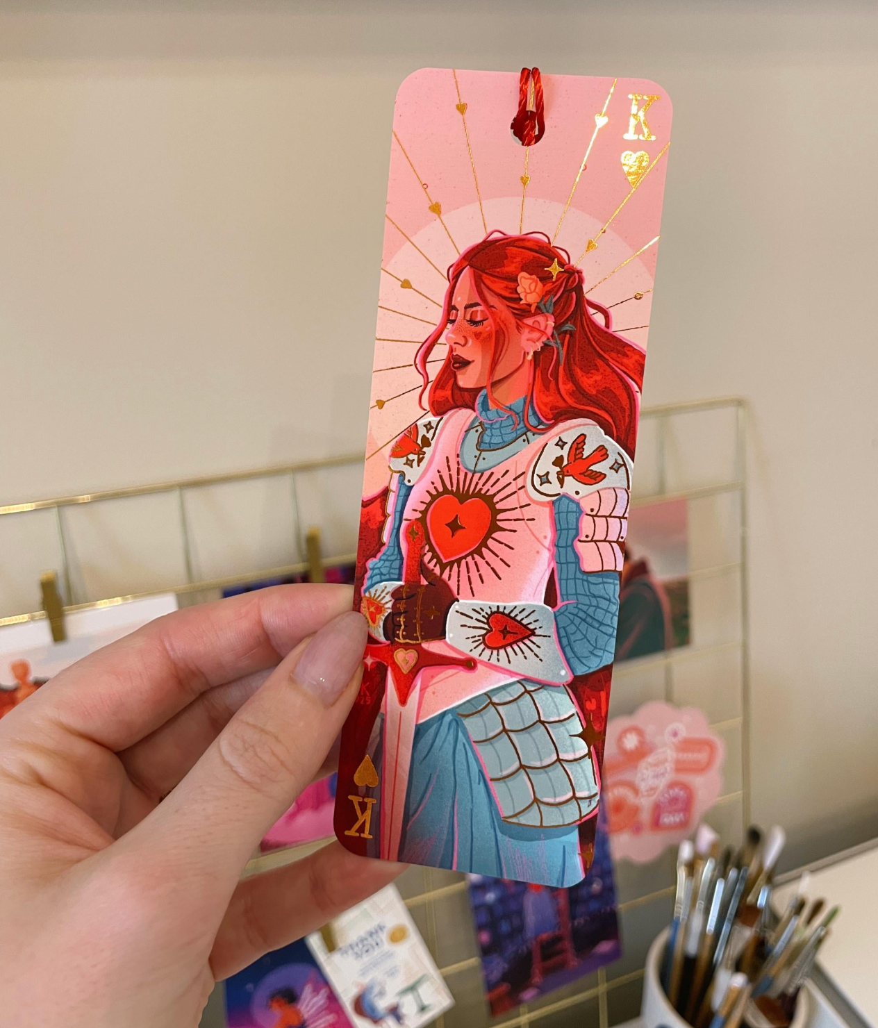 Brittany Keller, Knight of Hearts Rose Gold Foil Bookmark