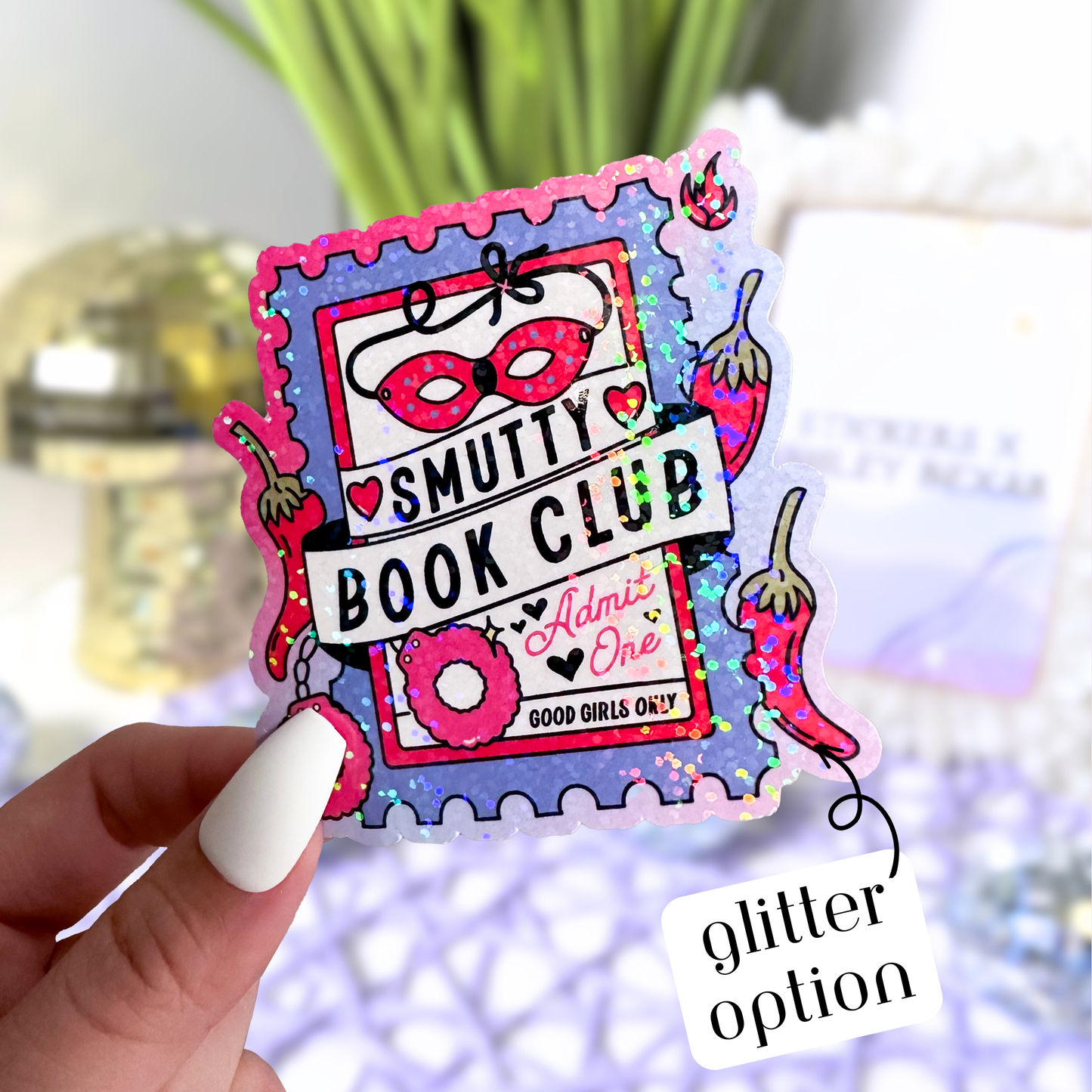 Book Bookish Main Character Waterproof Vinyl Sticker RB4: Standard: Loose Stickers / Clear