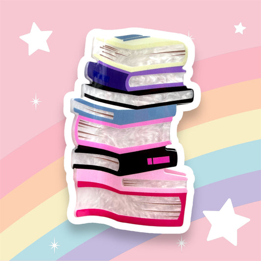 Bookish Hair Claw Clip (Pink/Black)