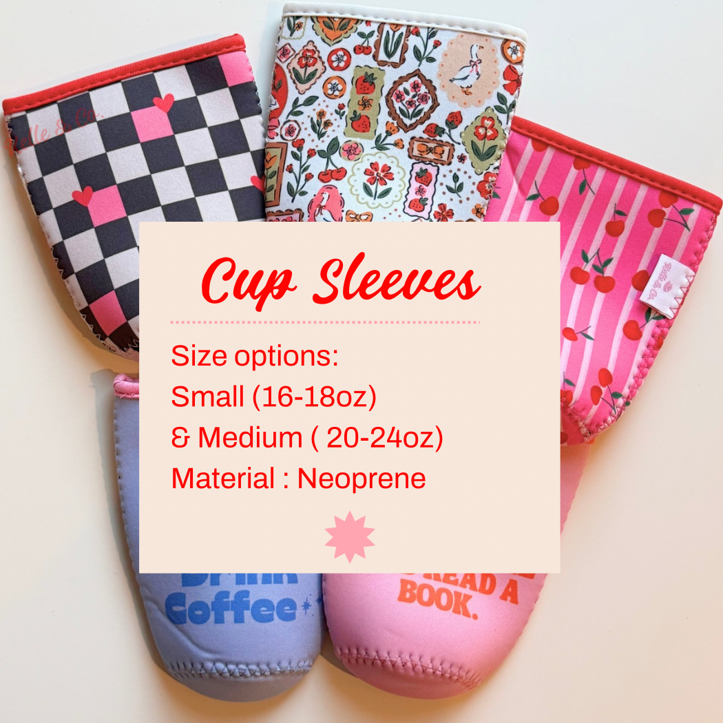 Cherry stripes reusable Coffee Sleeve | Cup sleeve | coffee: Medium