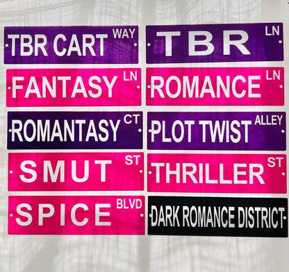 Bookish Metal Shelf Signs