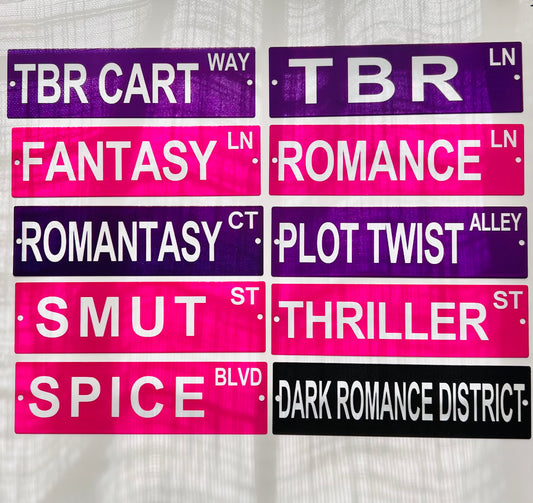 Bookish Metal Shelf Signs