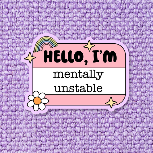 Dark Humor Funny Mental Health Waterproof Vinyl Sticker: Standard: Loose Stickers / Clear