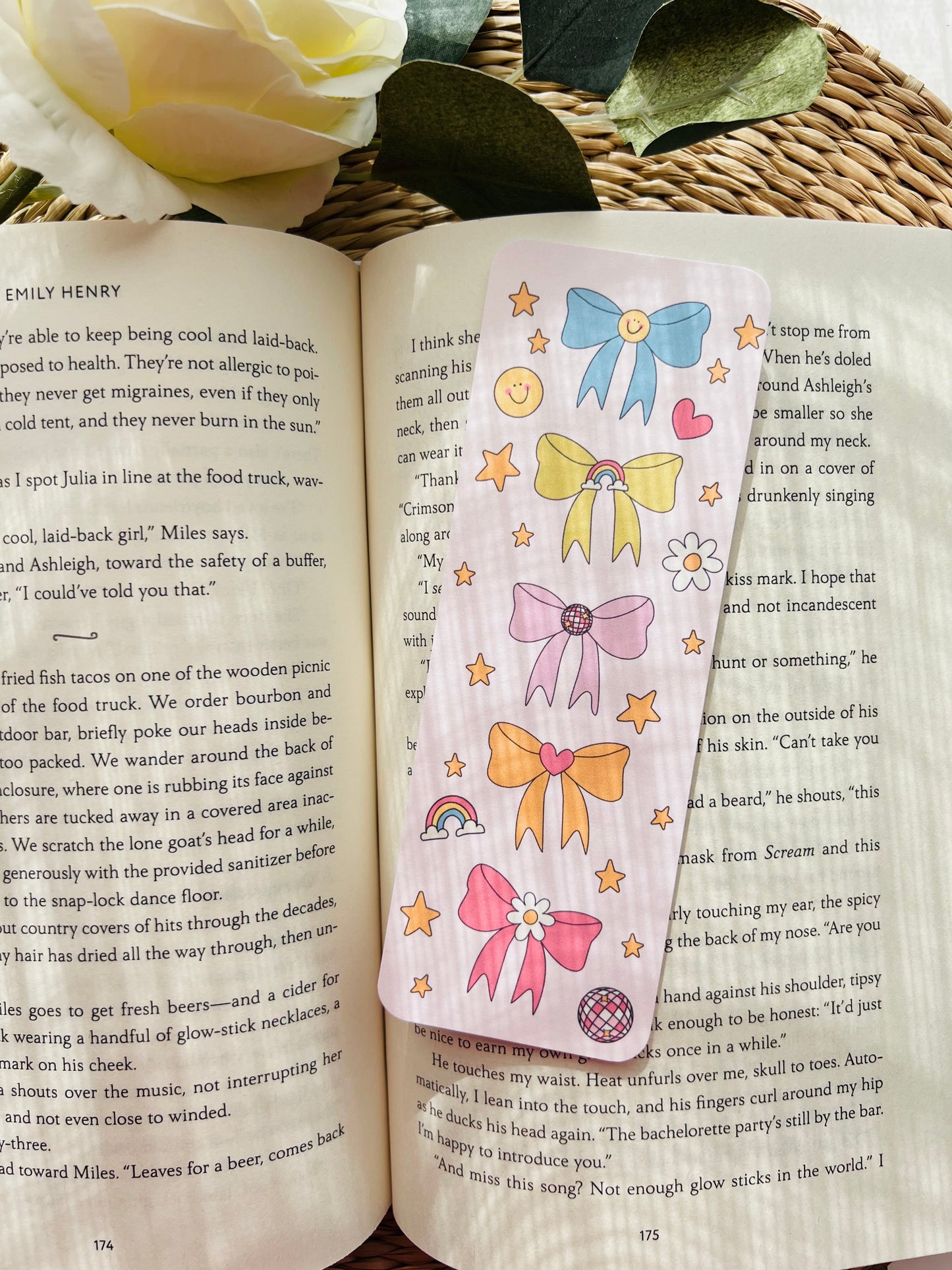 Rainbow Ribbons Bookmark - Handmade