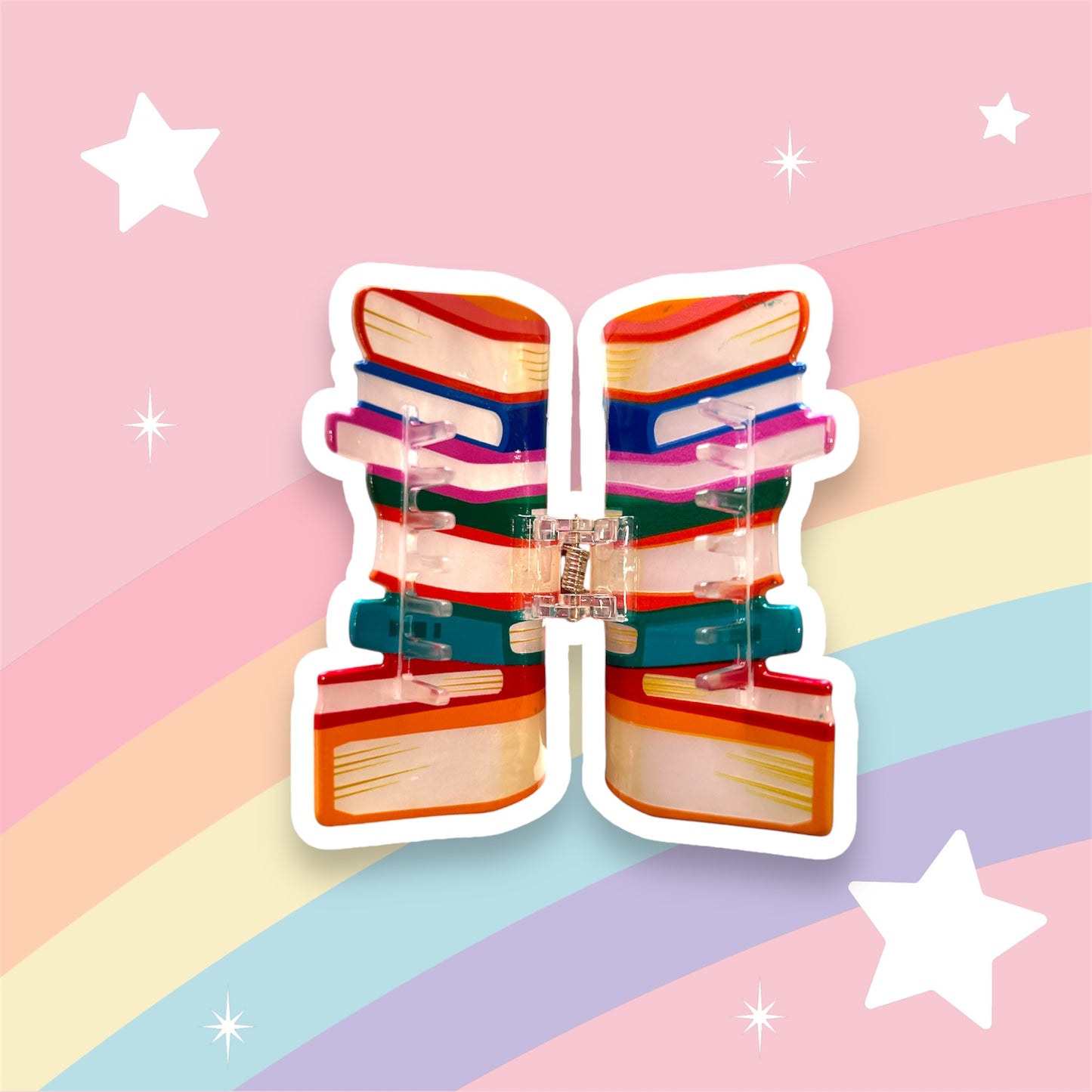 Bookish Claw Clip (Orange/Red)