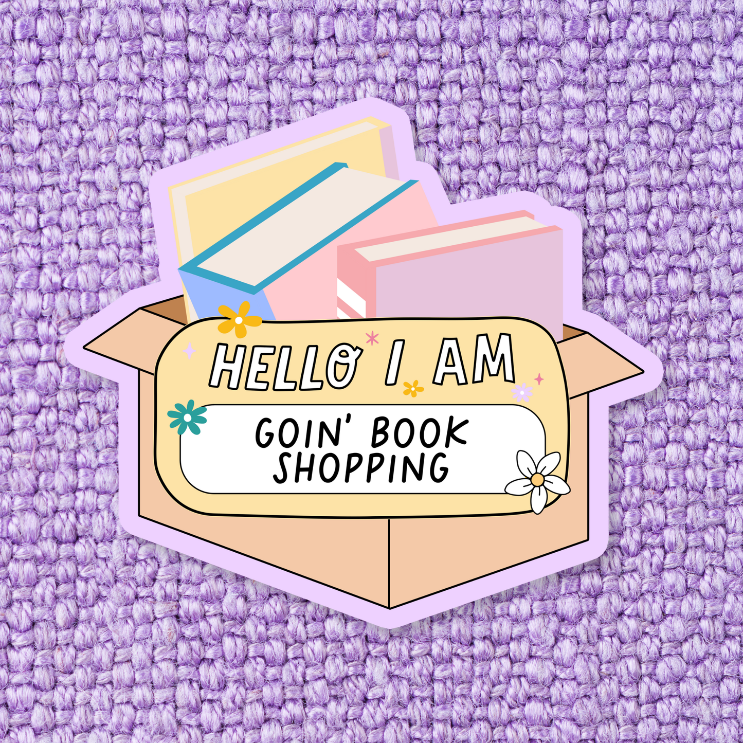 Hello I am goin' book shopping / sticker