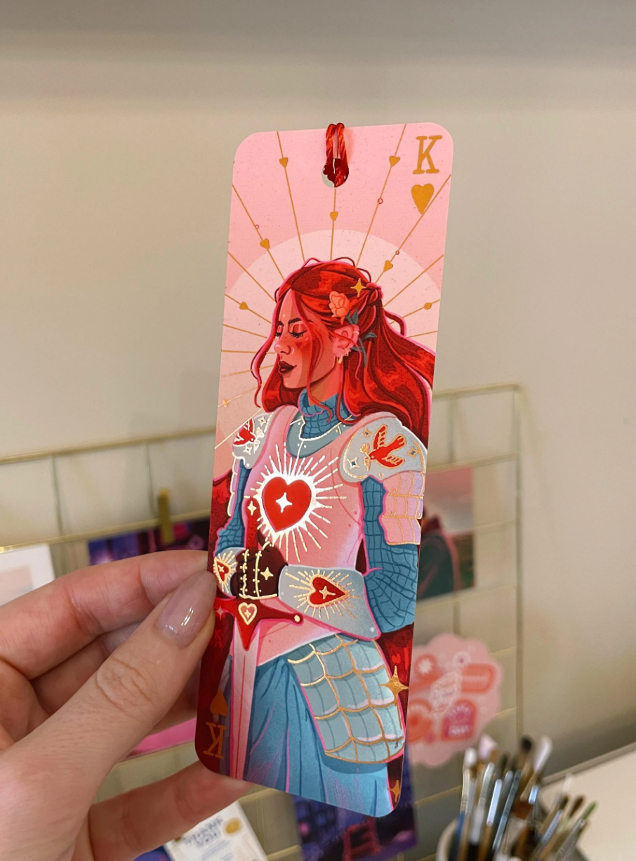 Brittany Keller, Knight of Hearts Rose Gold Foil Bookmark