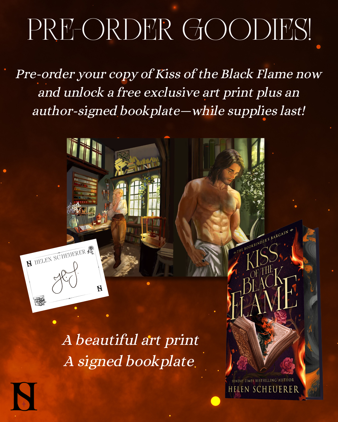 Kiss of the Black Flame Preorder (signed bookplate and Art print) Indie bookstore campaign