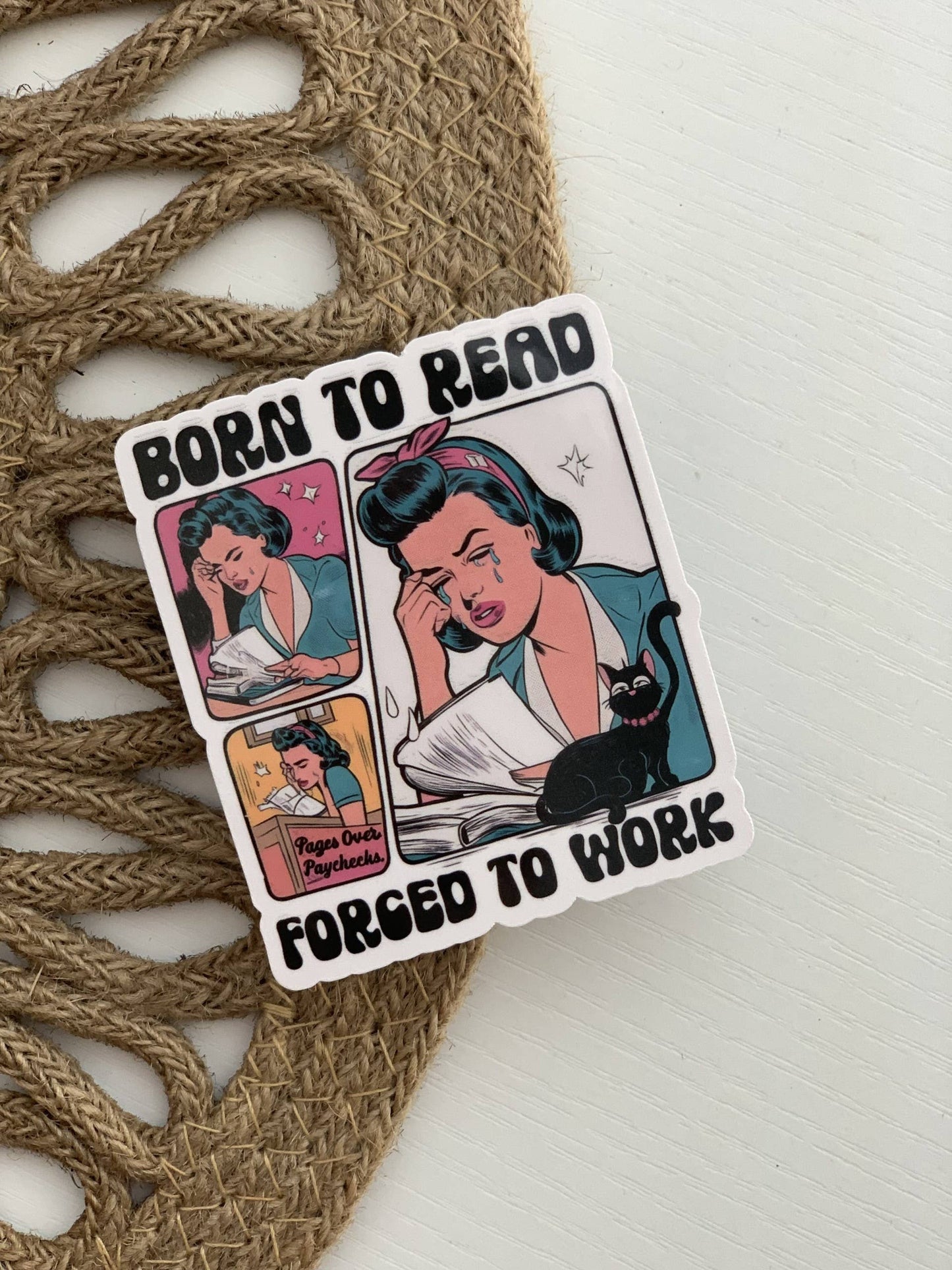 Born to read funny bookish vinyl sticker,funny stickers