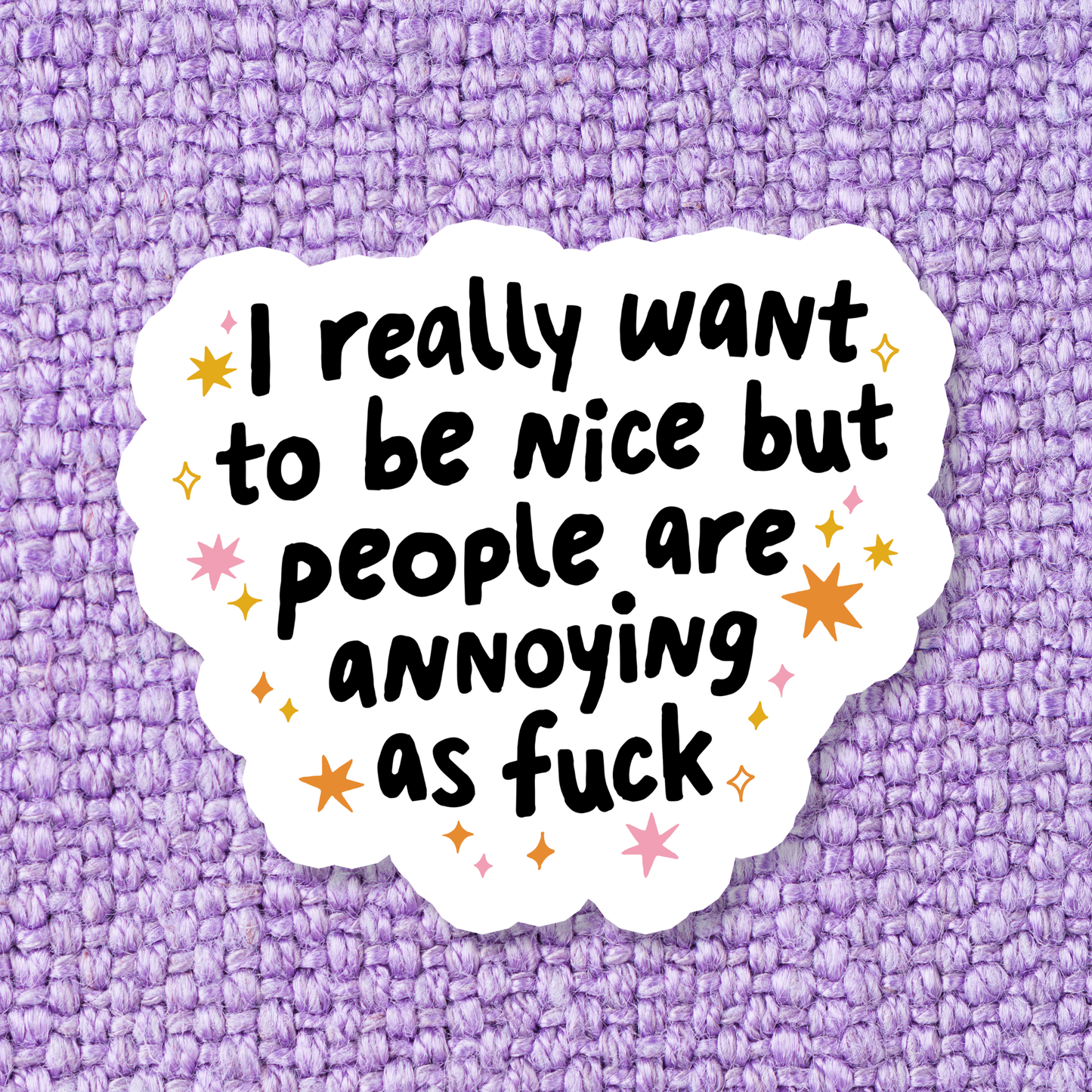 Funny Hate People Relatable Waterproof Vinyl Sticker: Standard: Loose Stickers / Clear