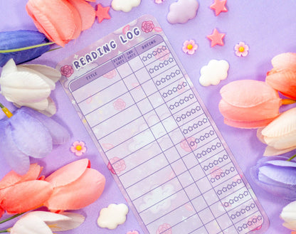 Pastel Academia Reading Log Bookmark