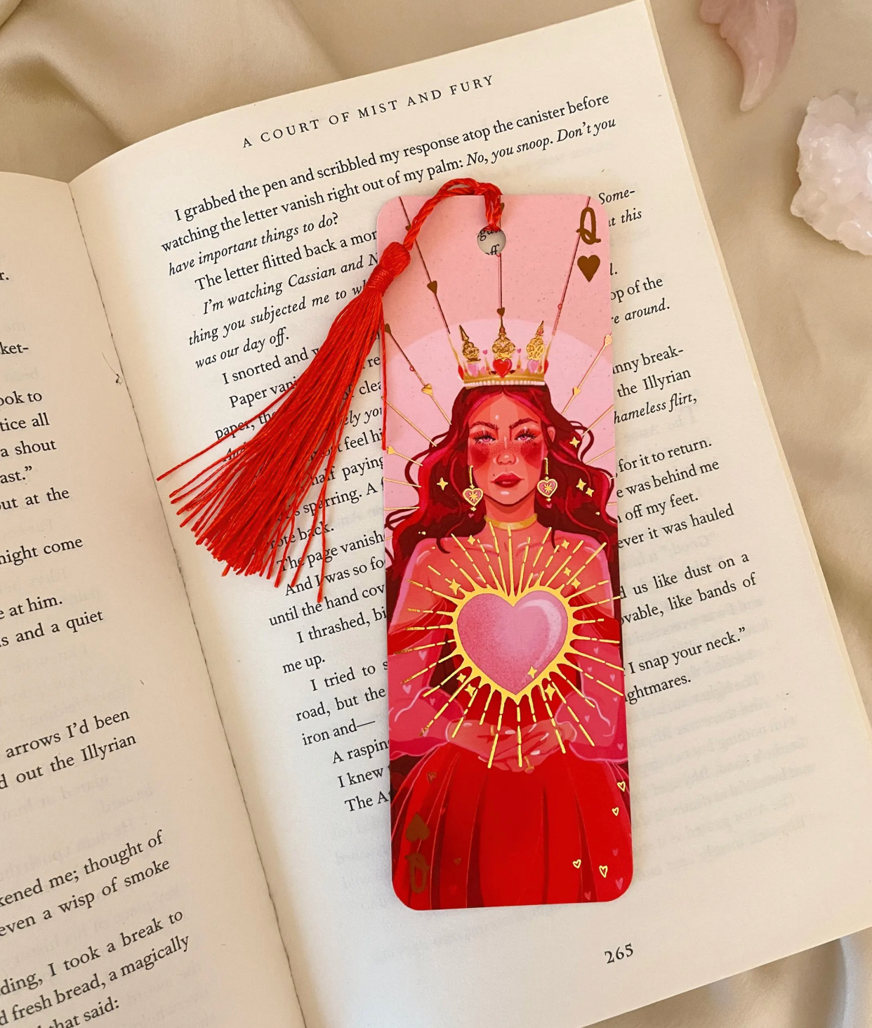 Brittany Keller, Queen of Hearts Rose Gold Foil Bookmark