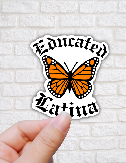 Educated latina sticker,hispanic woman vinyl decal