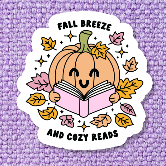 Bookish Books Book Autumn Fall Waterproof Vinyl Sticker: Standard: Loose Stickers / Clear