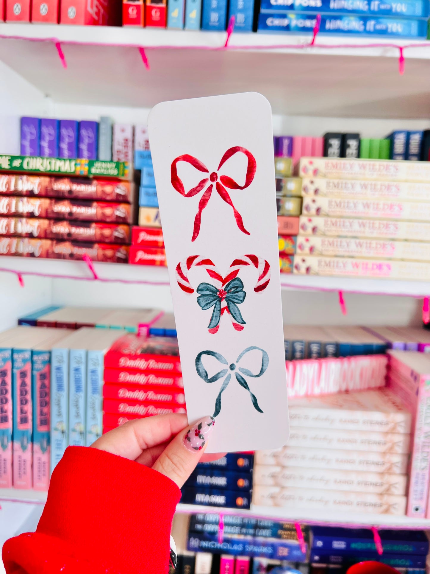 Candy Canes and Bows - Bookmark