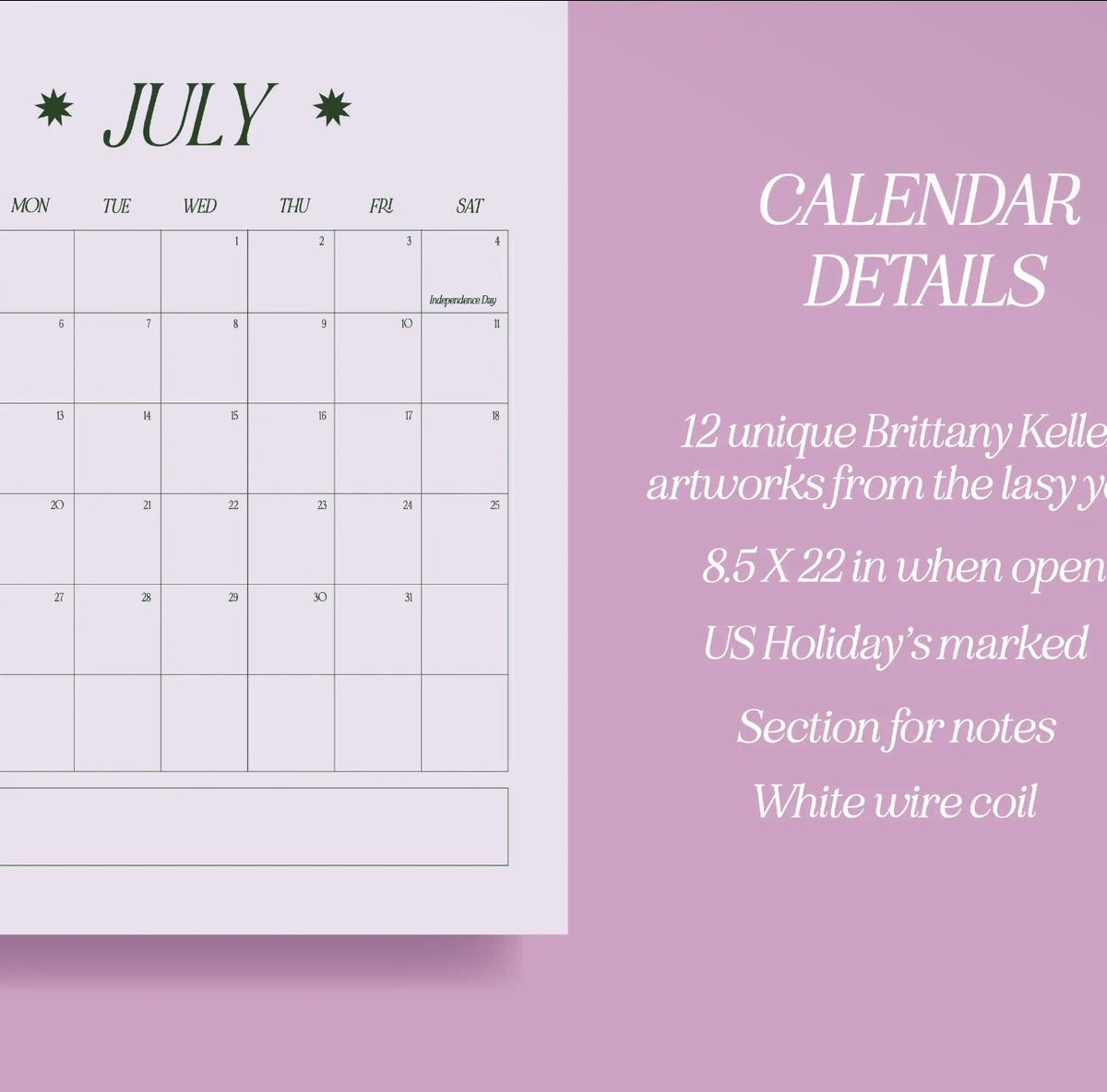 2027 Brittany Keller Art Wall Calendar