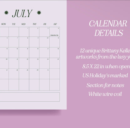 2027 Brittany Keller Art Wall Calendar