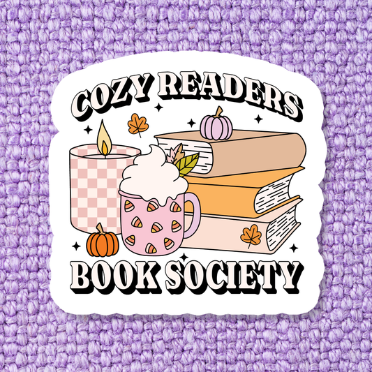 Cozy Readers Book Society Sticker