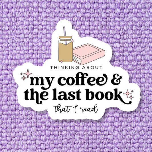 Bookish Coffee Books Iced Coffee Waterproof Vinyl Sticker: Standard: Loose Stickers / Clear