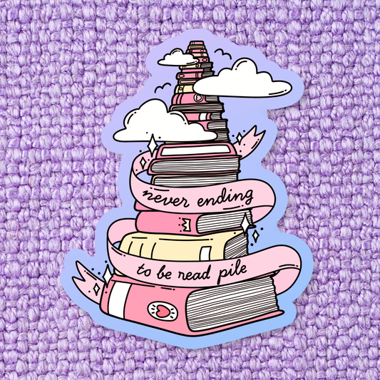 TBR Book Bookish Library Waterproof Vinyl Sticker RB4: Standard: Loose Stickers / Clear