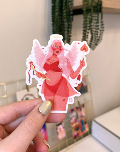 Brittany Keller, Curvy Cupid Clear Back Sticker