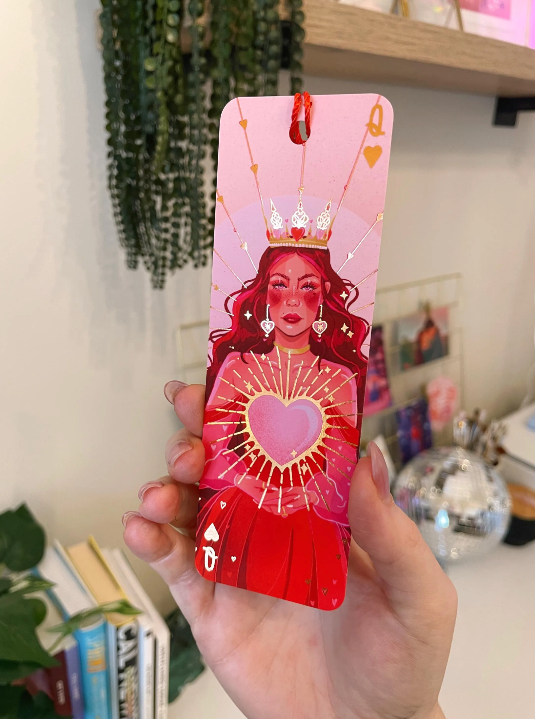 Brittany Keller, Queen of Hearts Rose Gold Foil Bookmark