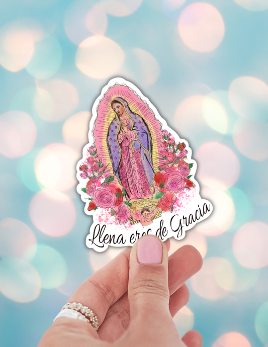 Llena eres de gracia virgen de guadalupe sticker
